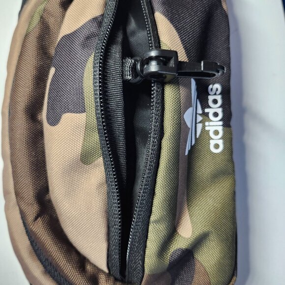 Adidas Originals Unisex Camo Green Brown Adjustable Fanny Pack Waist Travel Bag - Picture 5 of 8